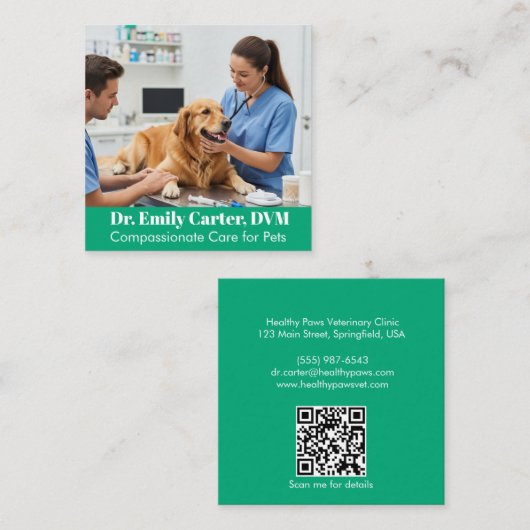  Veterinair Visitekaartje - QR-code (Voorkant / Achterkant)