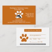 Veterinair Visitekaartje w / Afspraak Afsprakenkaartje (Voorkant / Achterkant)