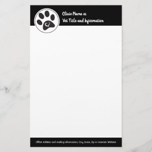Veterinaire Aangepersonaliseerde Paw Print Briefpapier
