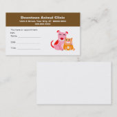 veterinaire afspraakkaart afsprakenkaartje (Voorkant / Achterkant)