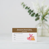 veterinaire afspraakkaart afsprakenkaartje (Staand voorkant)