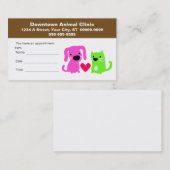 veterinaire afspraakkaart afsprakenkaartje (Voorkant / Achterkant)