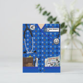 Veterinaire bekendmaking in Patroonblauw Kaart (Staand voorkant)