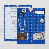 Veterinaire bekendmaking in Patroonblauw Kaart (Voorkant / Achterkant)