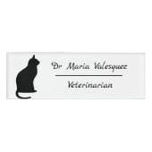 Veterinaire benaming Cat Silhouette Naambadge (Voorkant)
