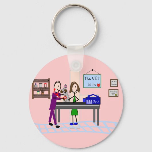 veterinaire cadeaus " het vlees is in " sleutelhanger (Voorkant)