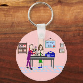 veterinaire cadeaus " het vlees is in " sleutelhanger (Voorkant)