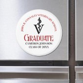 Veterinaire Caduceus Custom Red Black Afstuderen Magneet