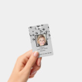 Veterinaire Clinic Cute Paw Print Photo ID Badge (Handheld)