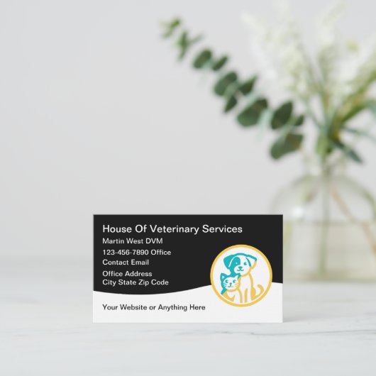 Veterinaire diensten Moderne eenvoudige Visitekaar Visitekaartje (Staand voorkant)