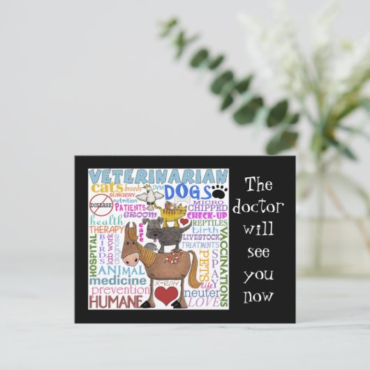 Veterinaire en subtechnische voorwaarden briefkaart (Staand voorkant)