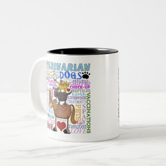 Veterinaire en subtechnische voorwaarden tweekleurige koffiemok (Voorkant links)