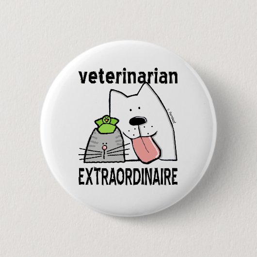 Veterinaire extraordinaire ronde button 5,7 cm (Voorkant)