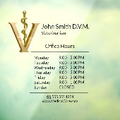 Veterinaire Geneeskunde Gold V Dierenarts Openings Raamsticker (Vel 3)