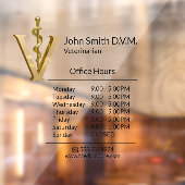 Veterinaire Geneeskunde Gold V Dierenarts Openings Raamsticker (Vel 2)