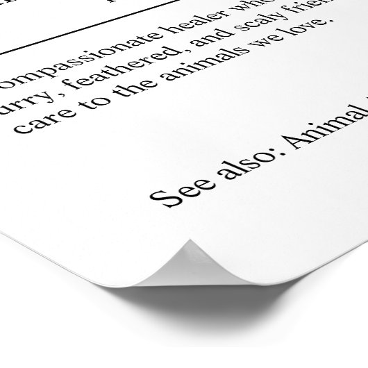 Veterinaire gepersonaliseerde Gift Poster (Hoek)