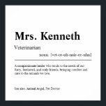 Veterinaire gepersonaliseerde Gift Poster<br><div class="desc">Elegant creatief veterinair cadeau in minimalistische stijl zwart-wit. Bekijk onze winkel - collectie voor anderen. Geef ons gratis een bericht als je hulp nodig hebt om dit aan te passen of om het even welke specifieke aanpassingsbehoeften aan te passen.</div>