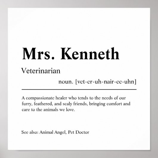 Veterinaire gepersonaliseerde Gift Poster (Voorkant)