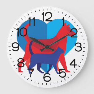 Veterinaire Kantoor Wall Clock 2 Sizzen Dog Cat Grote Klok