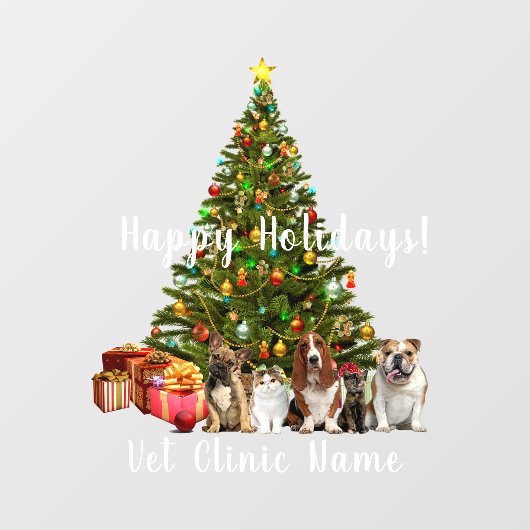 Veterinaire kerstboom en katten en honden Raamsticker (Vel)
