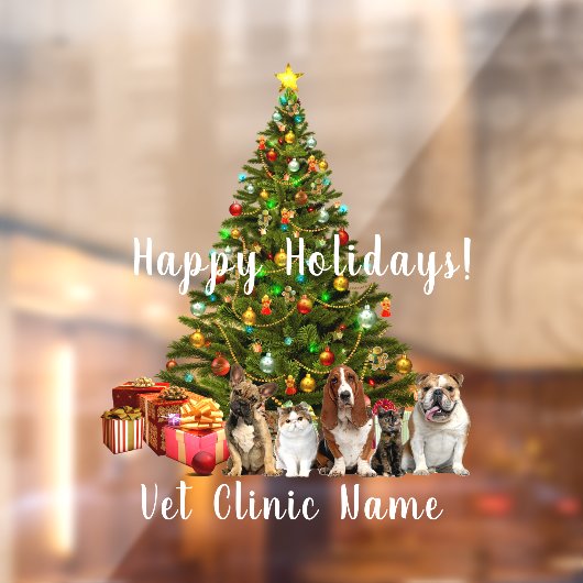  Veterinaire kerstboom en katten en honden Raamsticker (Vel 2)