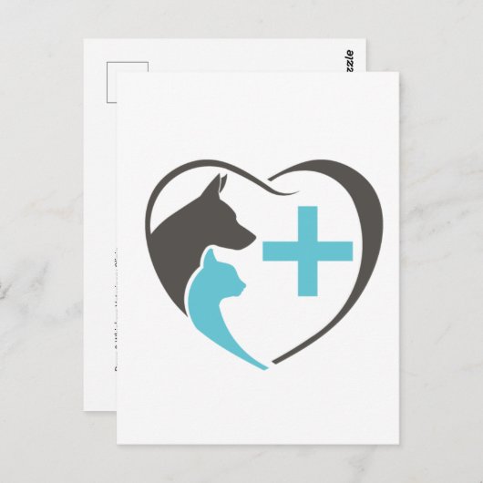 Veterinaire Kliniek Dual-Profile Hond Kat Uitnodig Briefkaart (Voorkant / Achterkant)