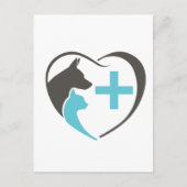 Veterinaire Kliniek Dual-Profile Hond Kat Uitnodig Briefkaart (Voorkant)