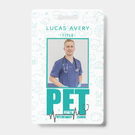 Veterinaire kliniek Foto Modern Blauw Badge