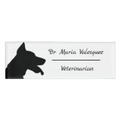 Veterinaire naam Markering Dog Silhouette Naambadge (Voorkant)