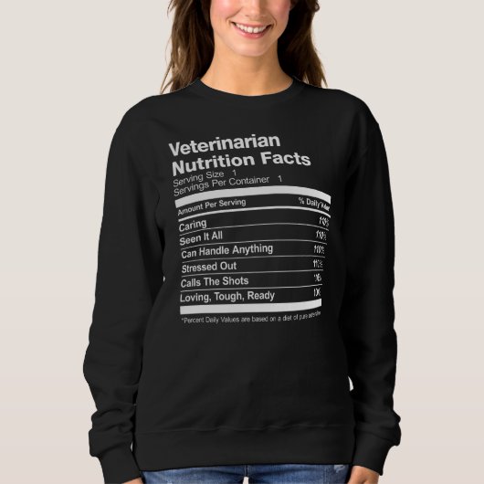 Veterinaire Nutrition Facts Funny Trui (Voorkant)