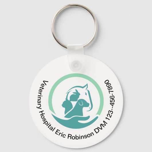 Veterinaire Pet Care Custom Promotionele Sleutelha Sleutelhanger (Voorkant)