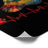 Veterinaire regenboogpaw — Afdrukhartslag Vet Tech Poster (Hoek)