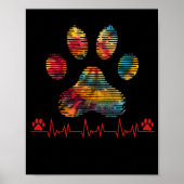 Veterinaire regenboogpaw — Afdrukhartslag Vet Tech Poster (Voorkant)