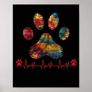 Veterinaire regenboogpaw — Afdrukhartslag Vet Tech Poster