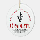 Veterinaire School Afstuderen Gepersonaliseerd Ker Keramisch Ornament (Links)