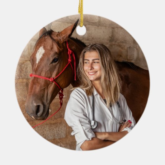 Veterinaire School Afstuderen Gepersonaliseerd Ker Keramisch Ornament (Achterkant)