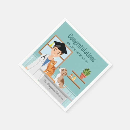 Veterinaire School Afstuderen Vet Felicitaties DVM Servet (Hoek)