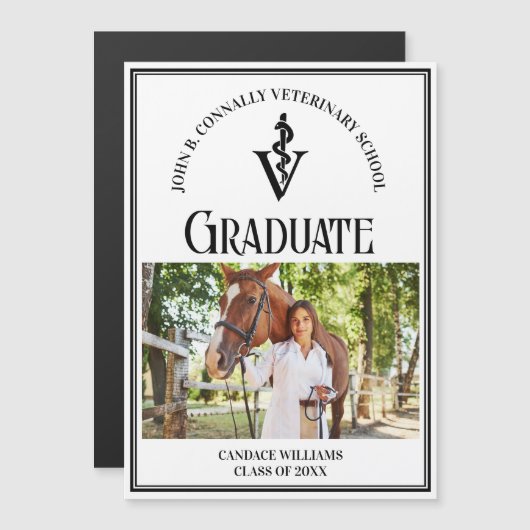 Veterinaire School Foto Afstuderen Magnetische Kaa (Voorkant / Achterkant)