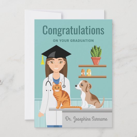 Veterinaire School Gefeliciteerd met het Afstudere Kaart (Voorkant)