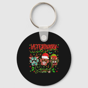 Veterinaire Squad Paw Kerstmis Vet Tech Xmas Pajam Sleutelhanger