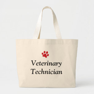 Veterinaire Technicus met de Rode Druk van de Poot Grote Tote Bag