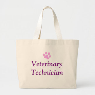 Veterinaire Technicus met de Roze Druk van de Poot Grote Tote Bag