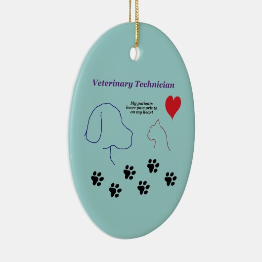 Veterinaire technicus - Schilder afdrukken op mijn Keramisch Ornament (Rechts)