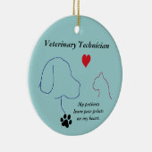 Veterinaire technicus - Schilder afdrukken op mijn Keramisch Ornament (Rechts)