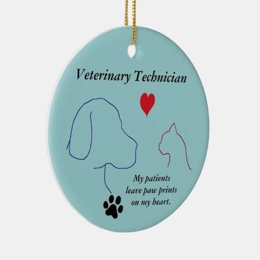 Veterinaire technicus - Schilder afdrukken op mijn Keramisch Ornament (Rechts)