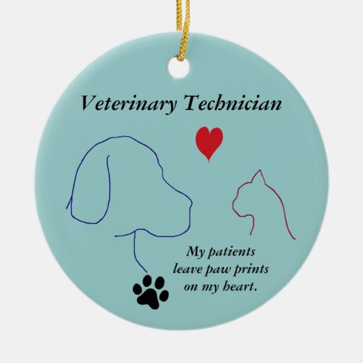 Veterinaire technicus - Schilder afdrukken op mijn Keramisch Ornament (Voorkant)
