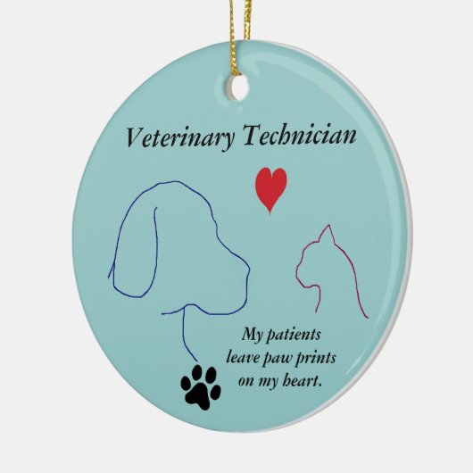 Veterinaire technicus - Schilder afdrukken op mijn Keramisch Ornament (Links)