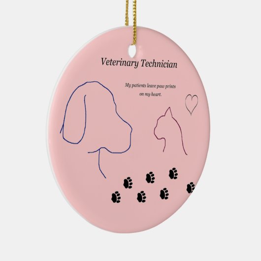 Veterinaire technicus - Schilder afdrukken op mijn Keramisch Ornament (Rechts)