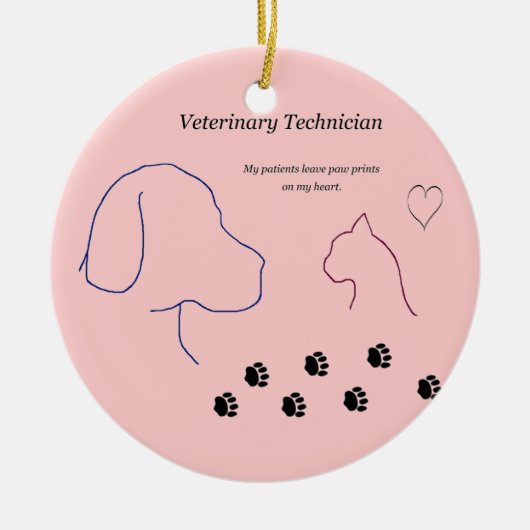 Veterinaire technicus - Schilder afdrukken op mijn Keramisch Ornament (Voorkant)