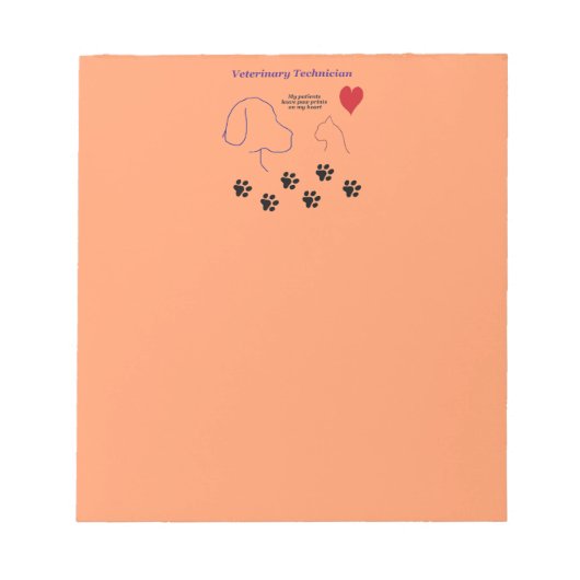 Veterinaire technicus - Schilder afdrukken op mijn Notitieblok (Voorkant)